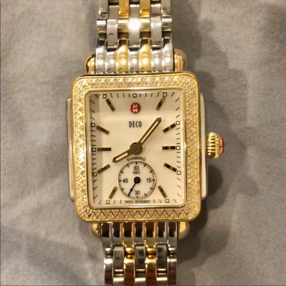 Michele Deco 16 White Mother of Pearl Dial watch